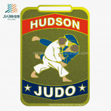 Jiabo Supply Zinc Alloy Custom Souvenir Trophy Metal Gold Sport Enamel Judo Medal with Ribbon